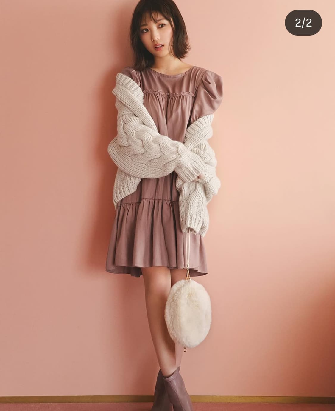 GRL 일본빈티지)새틴 퍼프 등리본 갸루고딕 플레어 캉캉 모리걸미니원피스 상품이미지3