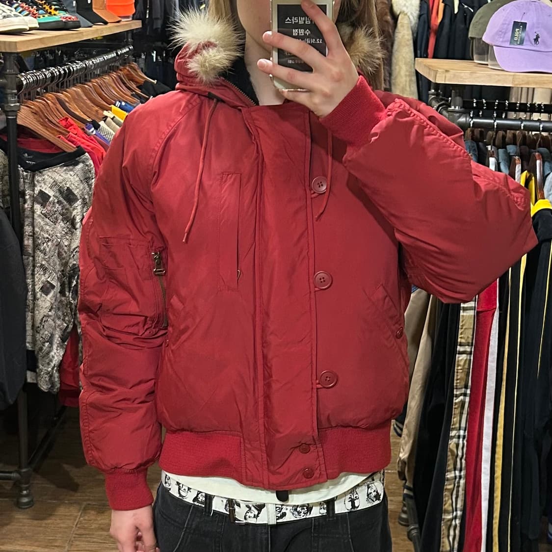 [HI] 폴로 숏패딩 레드 상품이미지1