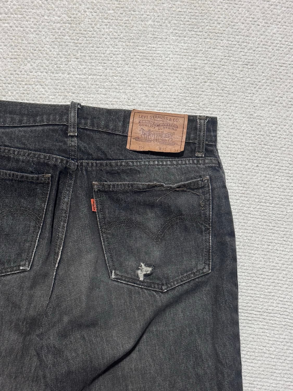 90s Japan 리바이스 오랜지탭 210 그레이 워싱 데님 31 상품이미지6