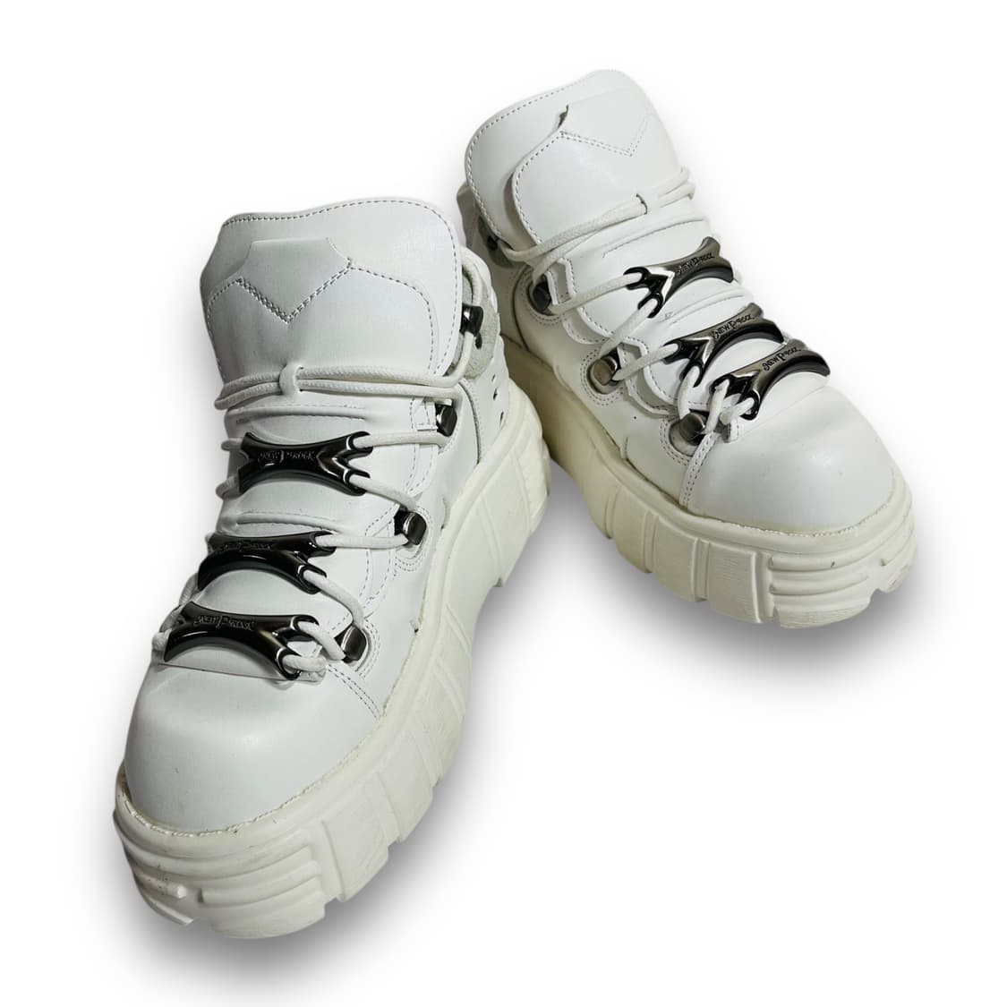 Punk Mid Buckle Platform White Shoes 상품이미지3