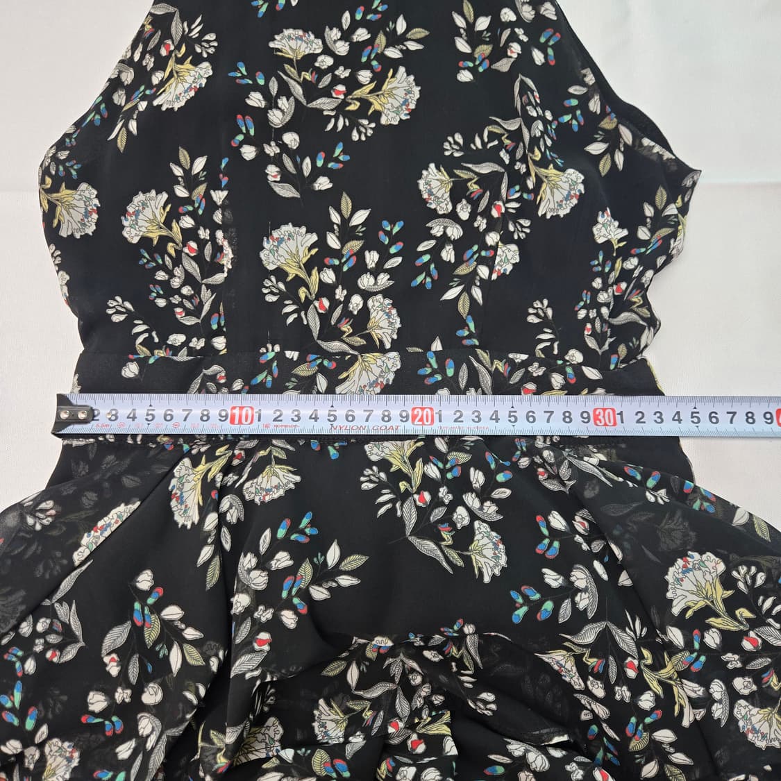 0835 JS 뉴욕 플라워 패턴 홀터넥 쉬폰 캉캉 롱 원피스55 상품이미지7