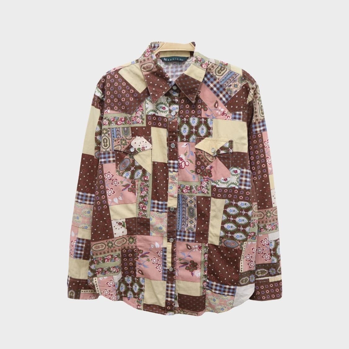 IY BASICS 패치워크 셔츠 60666 상품이미지1