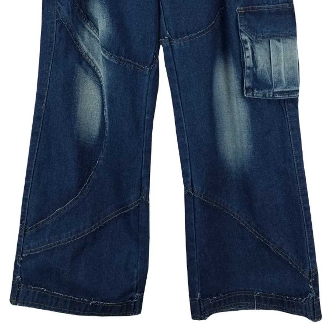 [빈티지] 워시드 절개 와이드 카고 데님 팬츠 M18476 상품이미지5