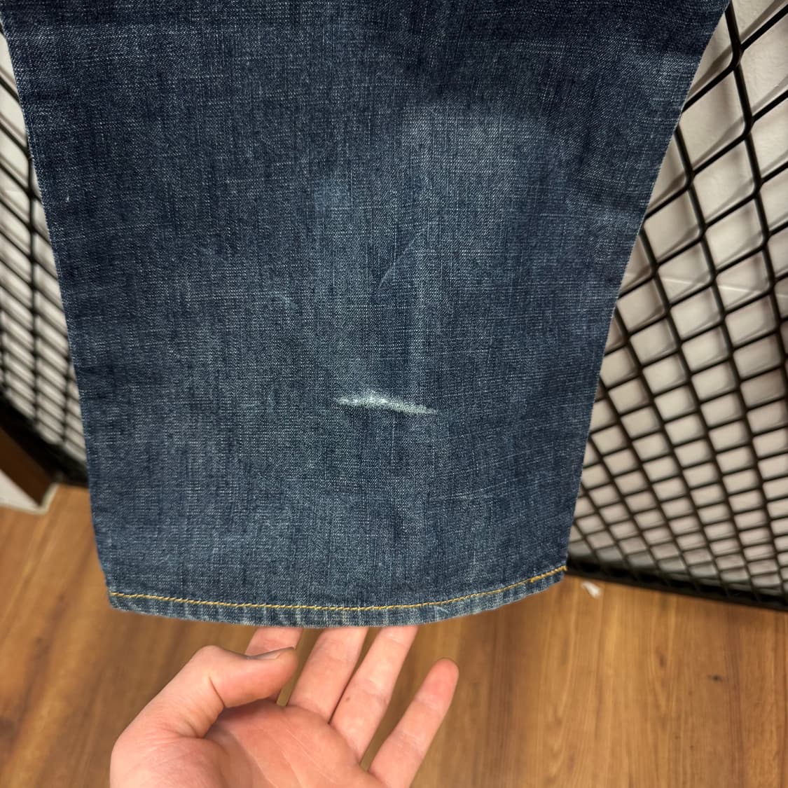 90s 마이클 코어스 데님 팬츠 후면 패치 포인트 다크 인디고 상품이미지8