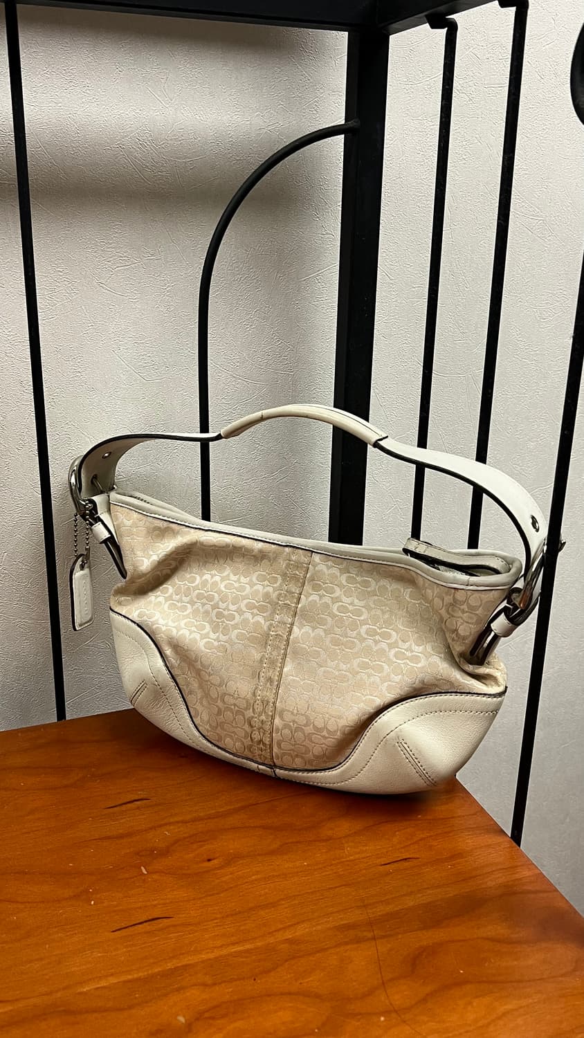 2000s coach 코치 시그니처 화이트 호보백 숄더백 상품이미지2