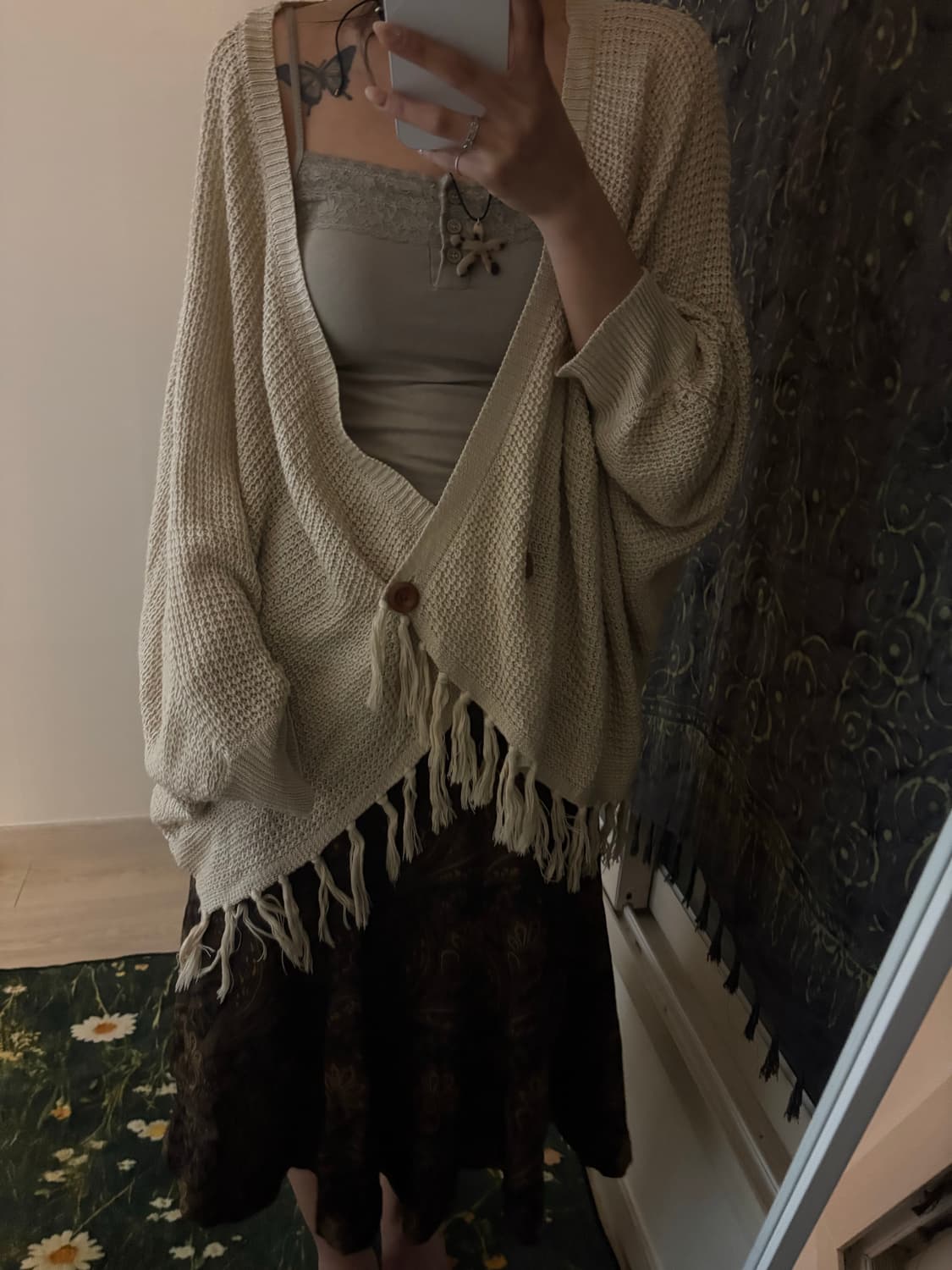 빈티지 모리 미디 패턴 스커트 상품이미지2