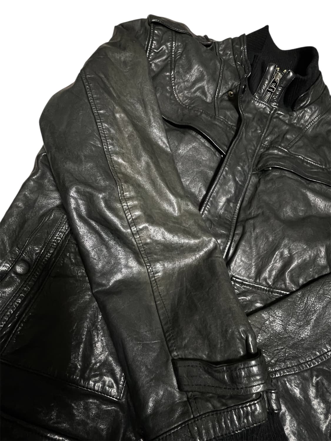 빈티지 포켓레더 자켓 락시크릭오웬스하이엔드깔펑크다크웨어디올그런지펑크 상품이미지10