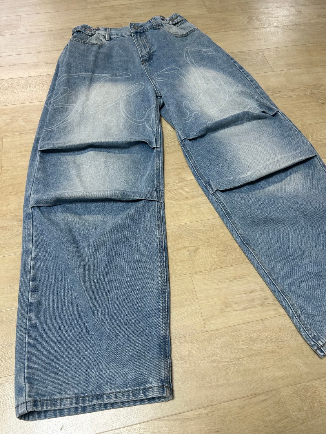 엔젤 빈티지 워싱 핀턱팬츠 (BLUE) F25QD891 상품이미지1