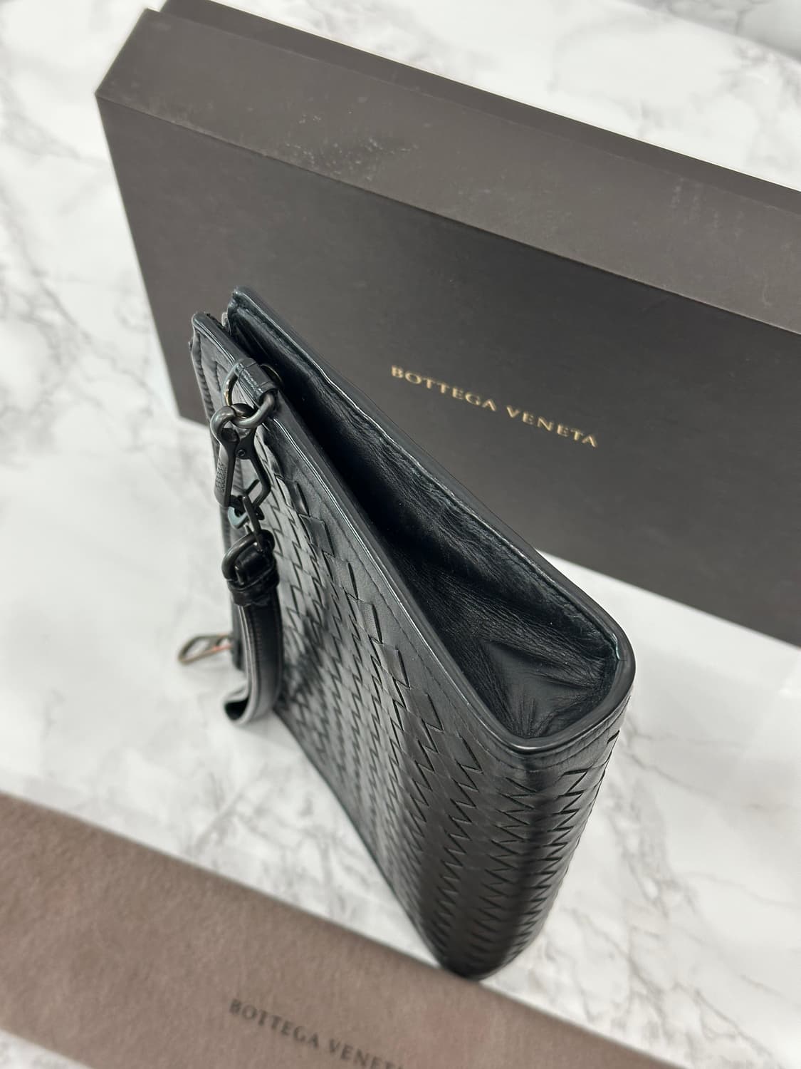 [풀구성] 보네가베네타 인트레치아토 클러치 블랙 미니 상품이미지4