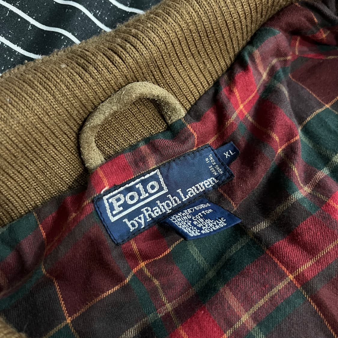 90s 폴로 스웨이드 헤링턴 자켓 XL 모카 베이지 상품이미지6