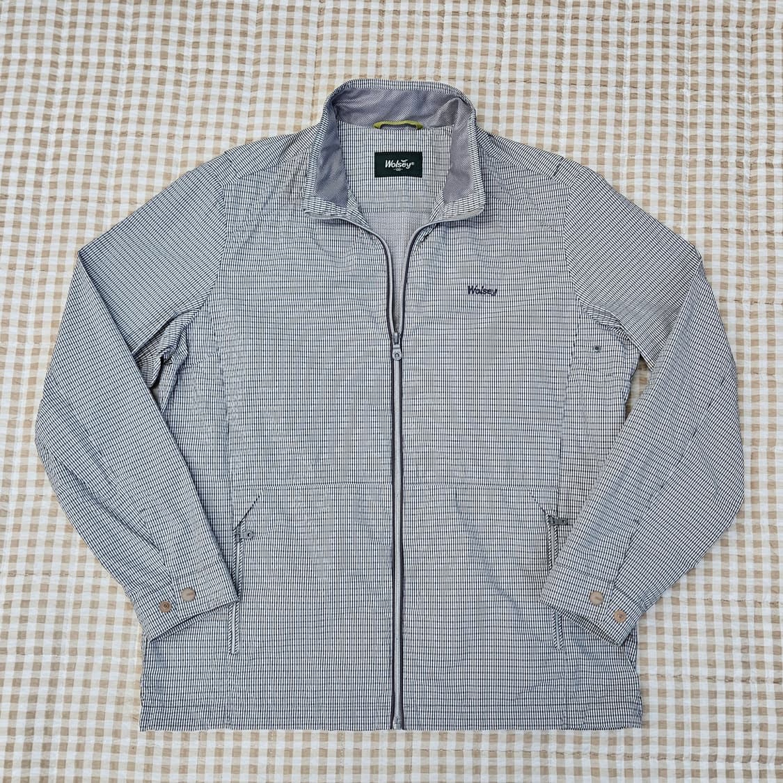 울시 깅엄체크 스윙 얇은 자켓 남자100 상품이미지1