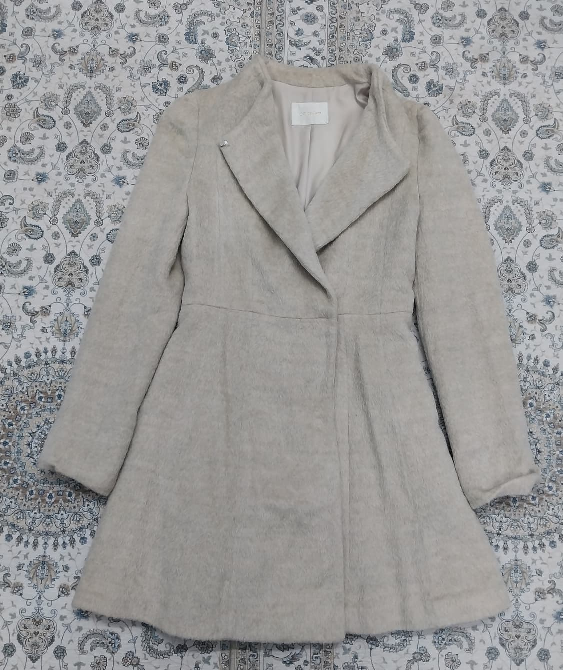 씨씨콜렉트 아이보리 울 혼방 코트 (허리끈분실) 상품이미지1