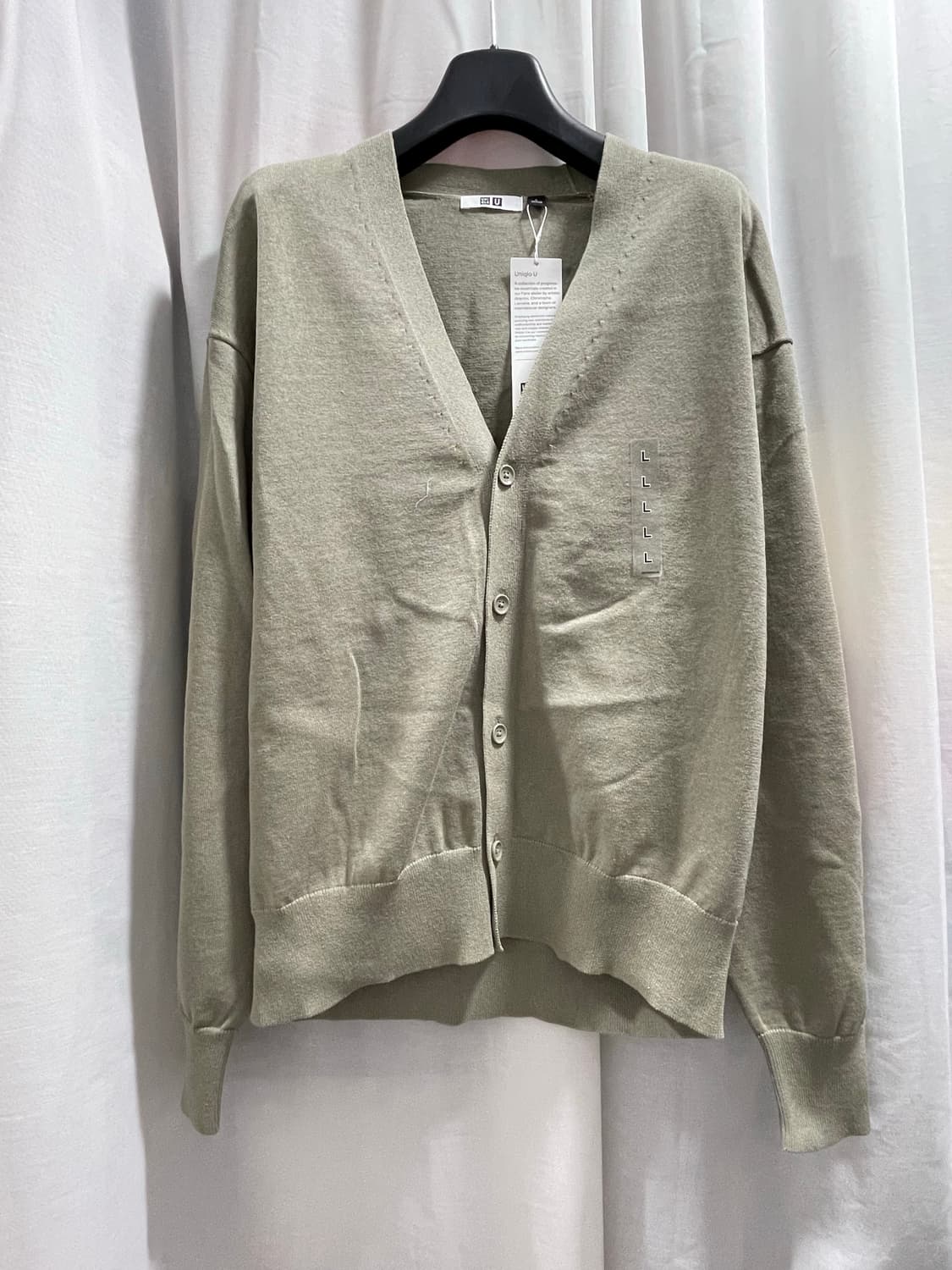 유니클로U/ V넥 가디건 그린/ L 상품이미지1