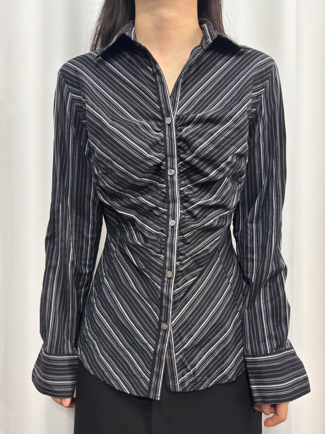 line shirring shirt 상품이미지1
