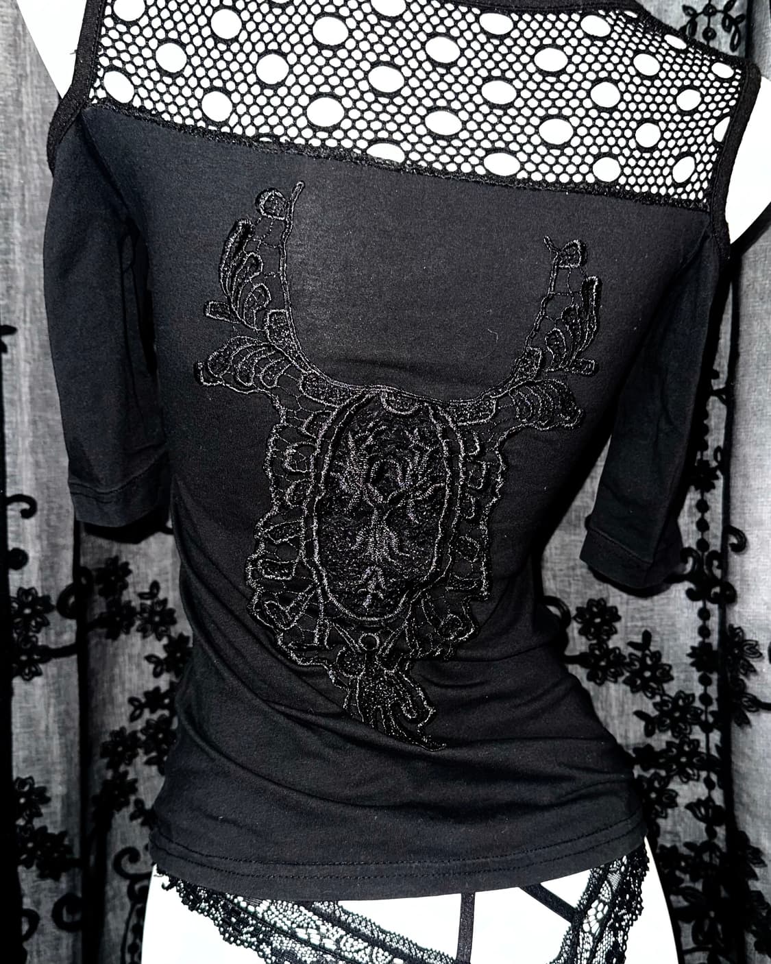 Skull see-through short sleeve 상품이미지4