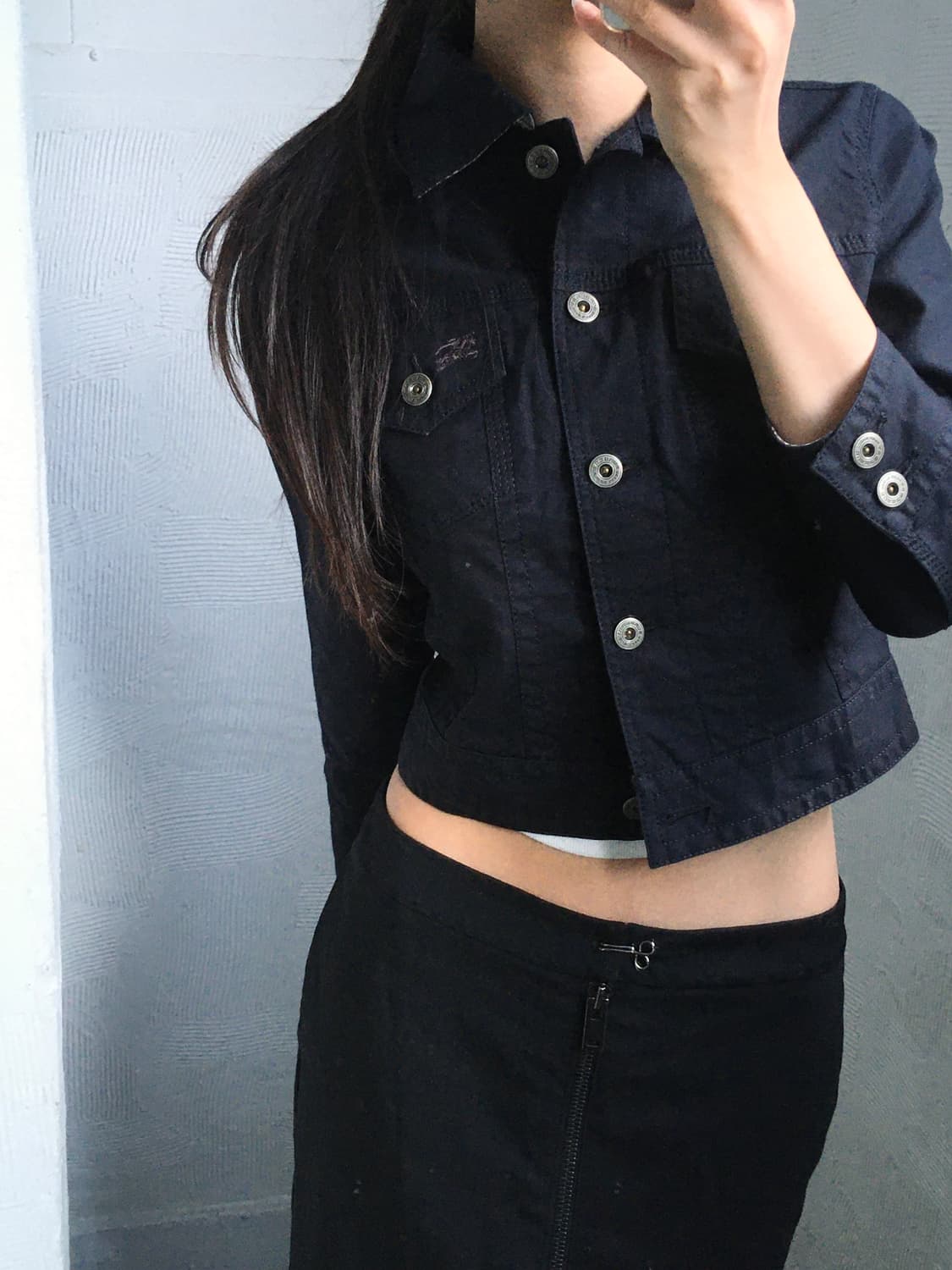 Burberry 버버리 블루라벨 블랙 크롭 코튼 자켓 상품이미지4