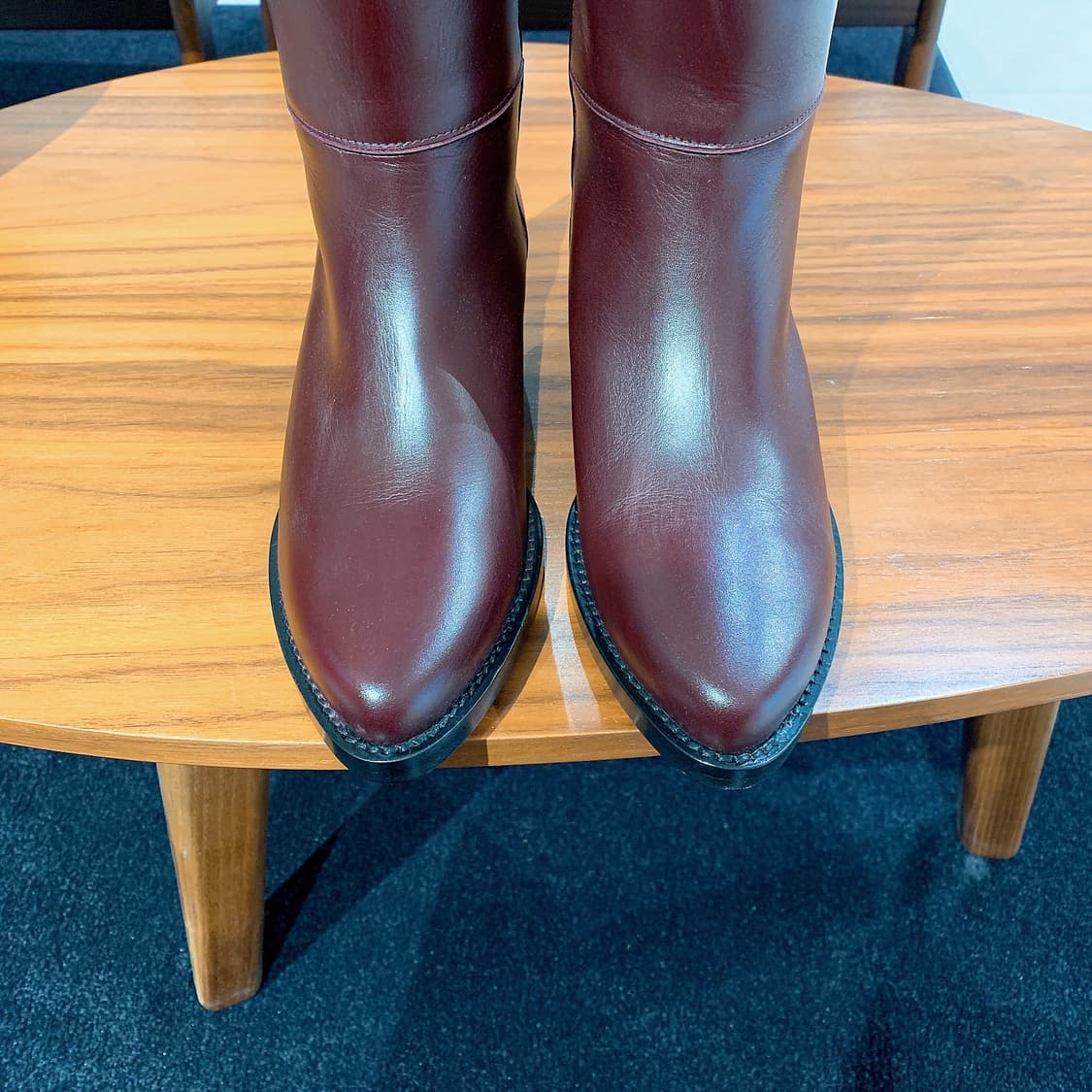 레그레스 여성 카프스킨 와인 컬러 롱부츠 80% 상품이미지2