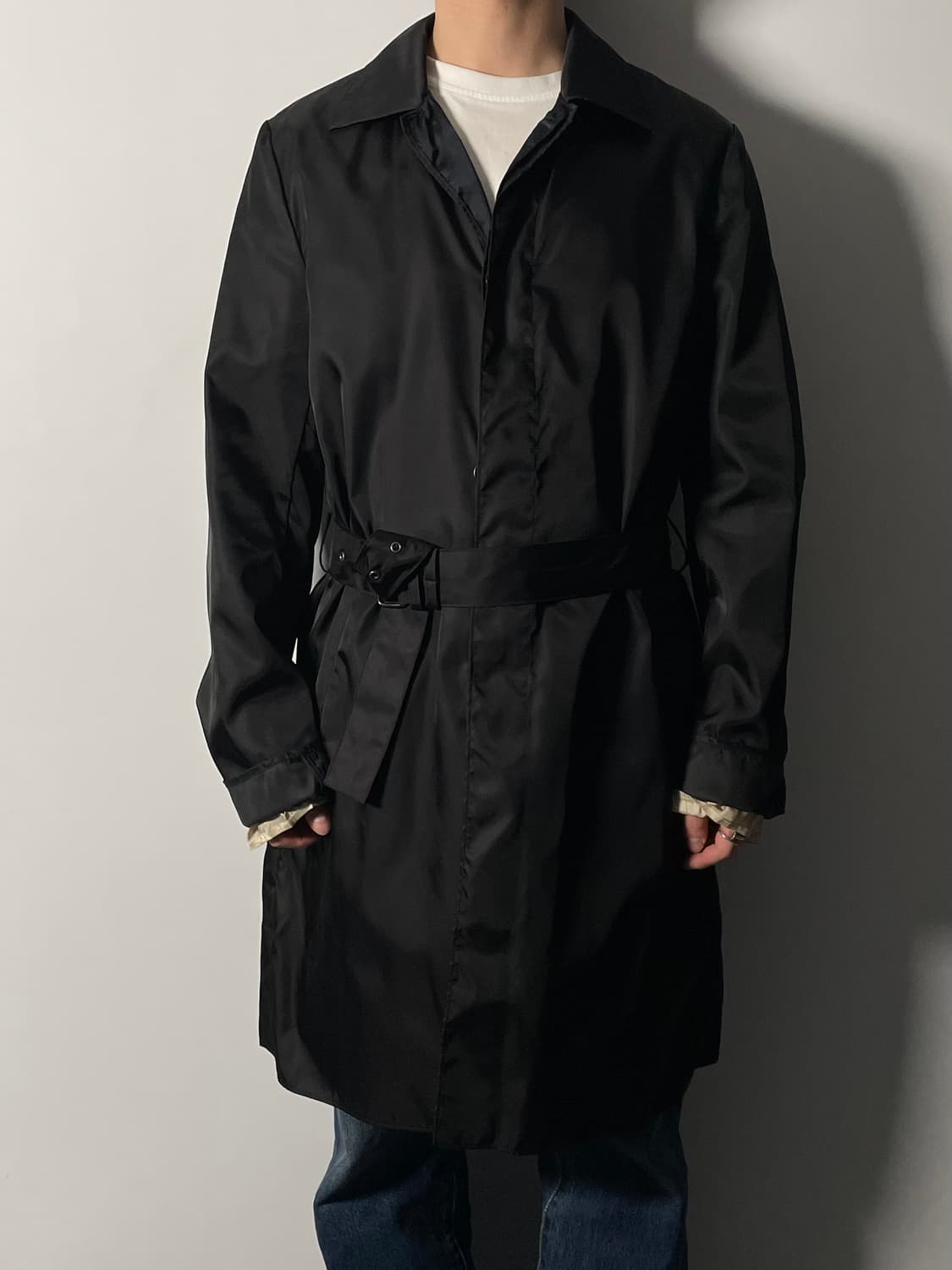 프라다 리나일론 벨티드 트렌치 코트 (on.127)   상품이미지1