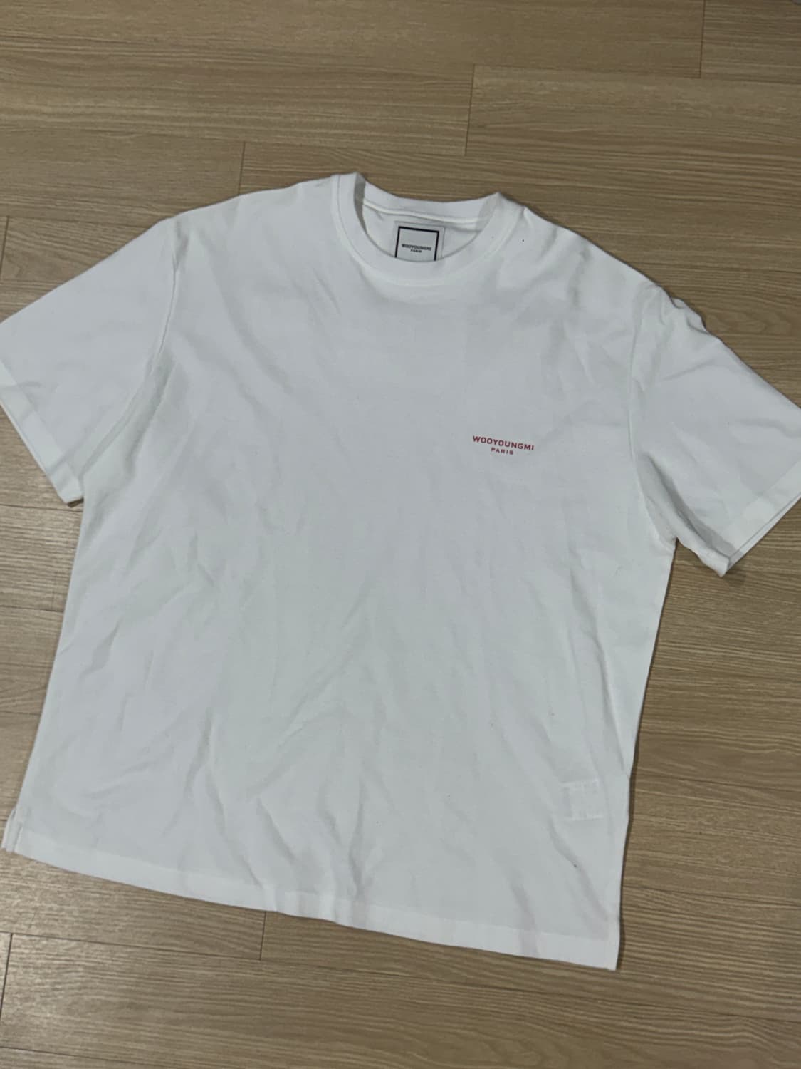 [48] 우영미 26SS 터프트 자수 백로고 티셔츠 화이트 상품이미지3