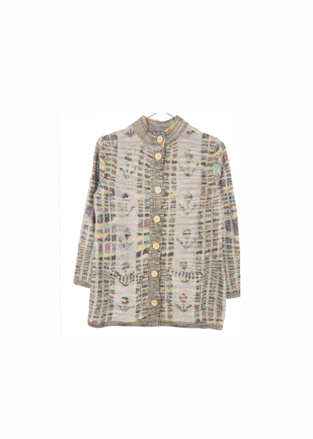 패턴 빈티지 가디건 상품이미지1