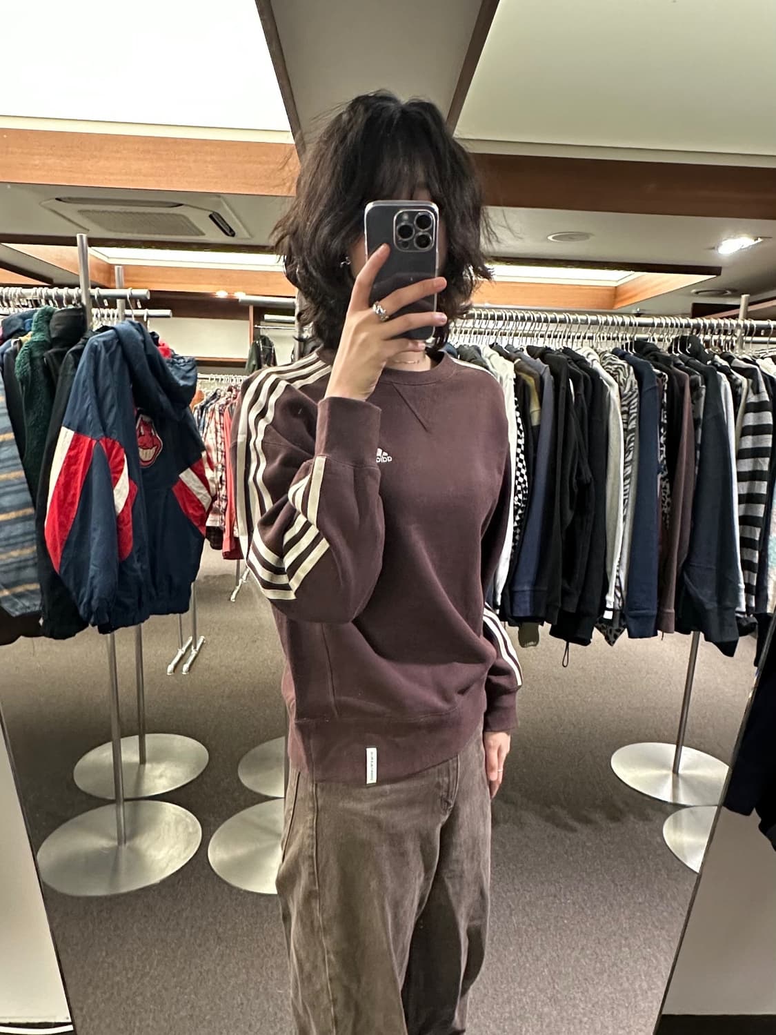 S)아디다스 빈티지 에센셜+3S 프렌치 테리 크루 스웻셔츠 상품이미지1