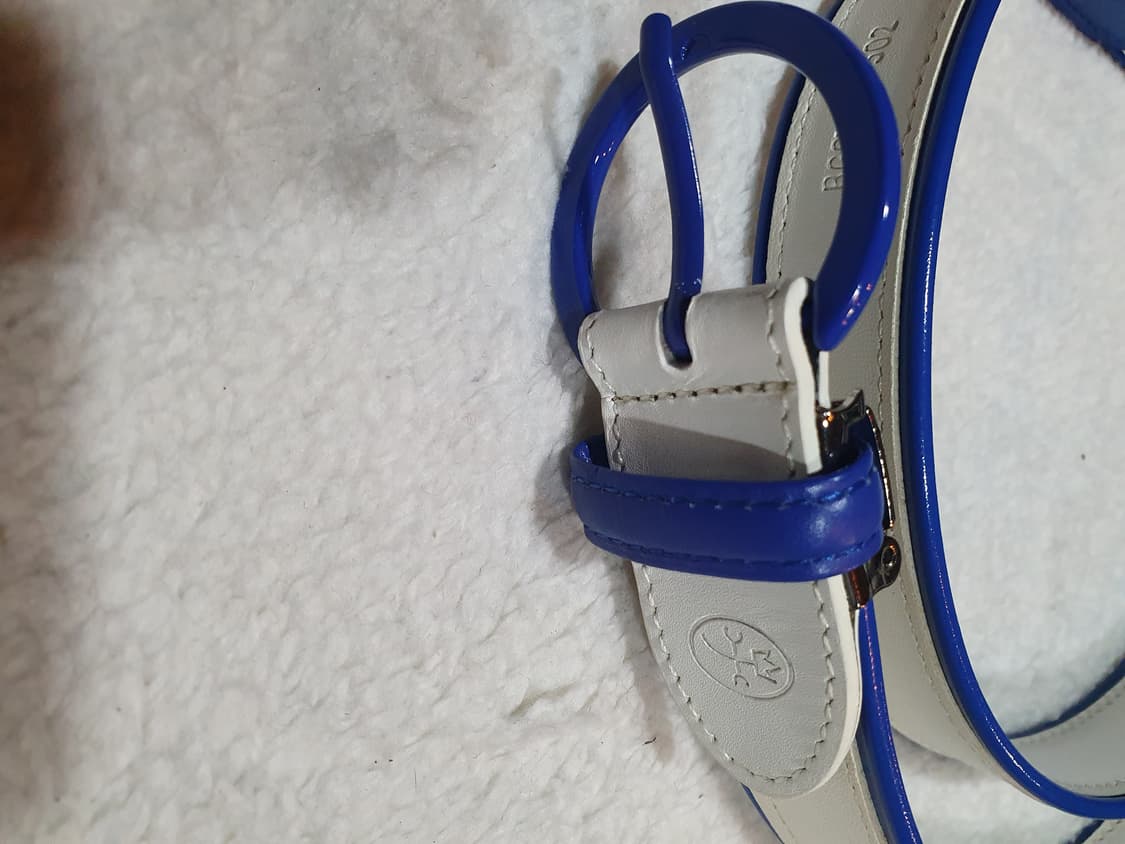 카스텔바작 화이트/블루 가죽 벨트 상품이미지2