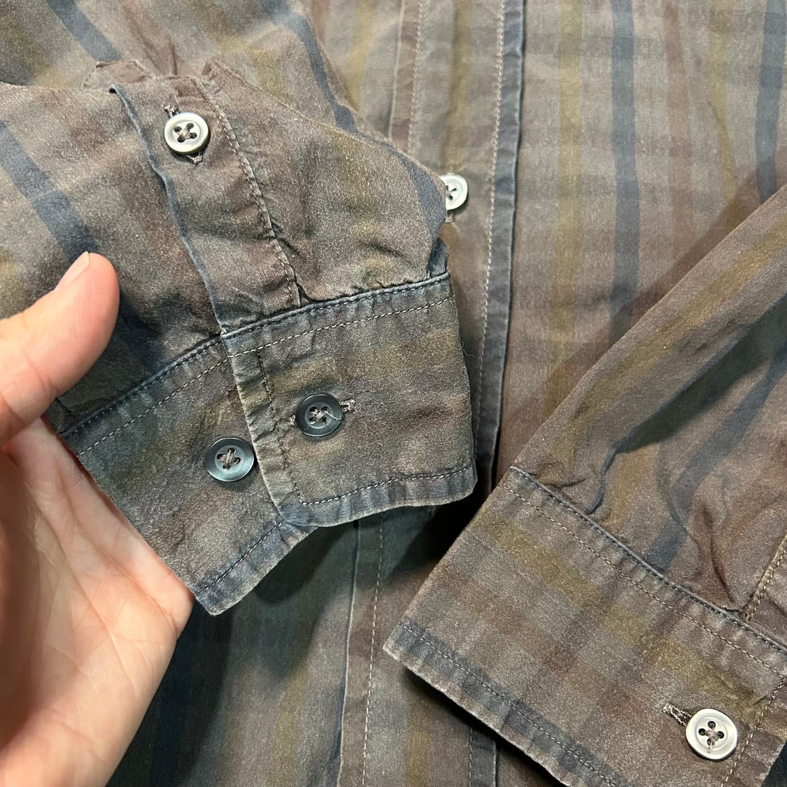 [XL] 빈티지 CP컴퍼니 브라운 체크 셔츠 상품이미지4