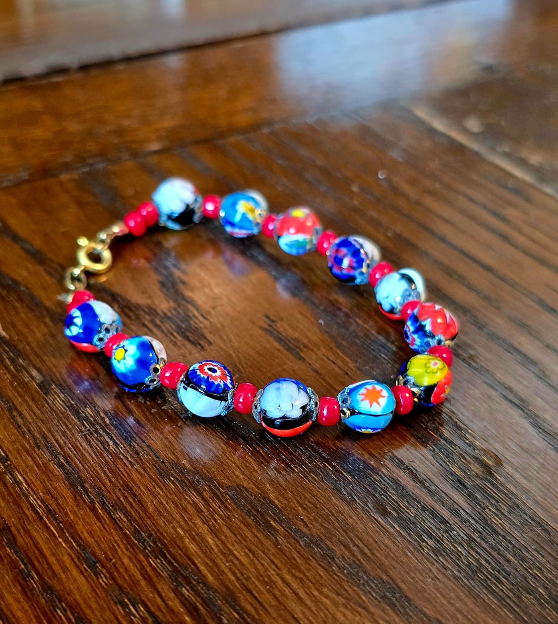 🇮🇹90's 빈티지 이탈리아 무라노 밀리피오리 글라스 팔찌 상품이미지1