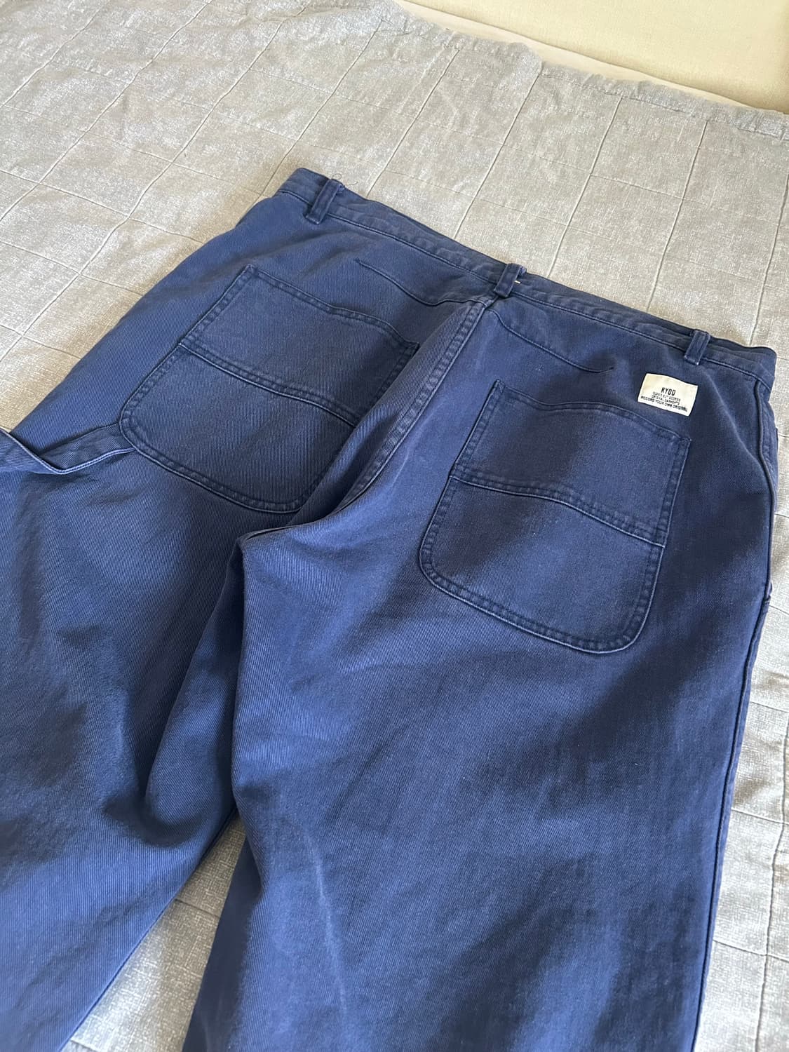 [L] ryoo 알와이오오 페인터팬츠 블루 상품이미지3
