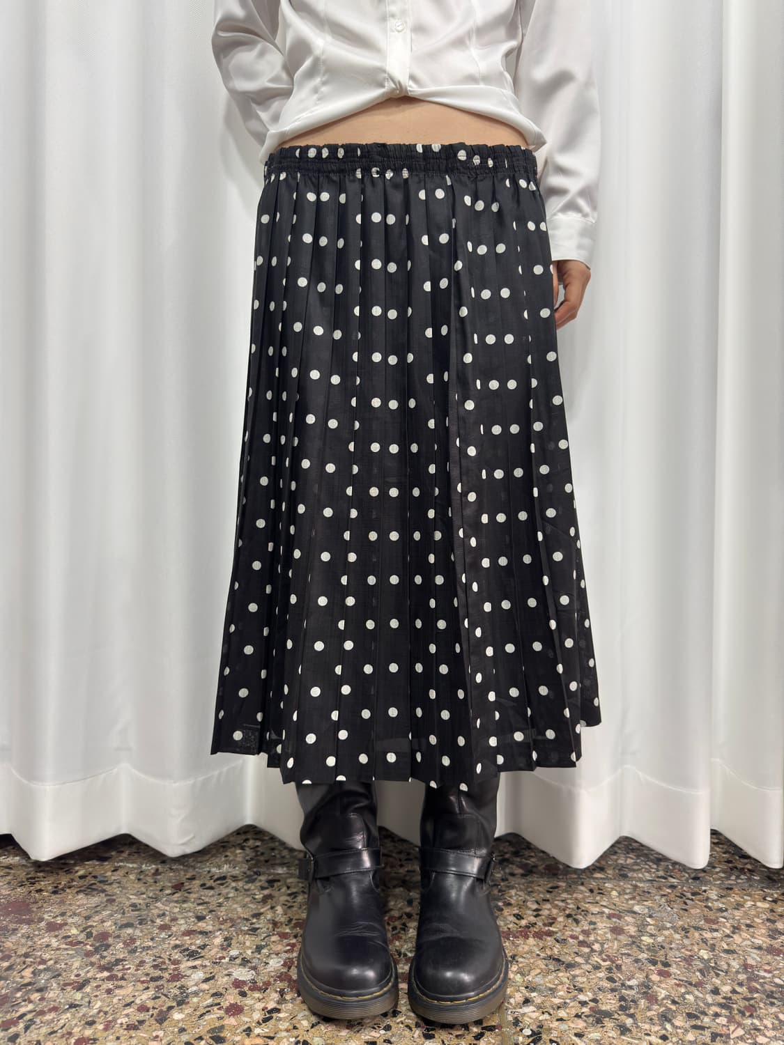 dot pleats skirt 상품이미지3