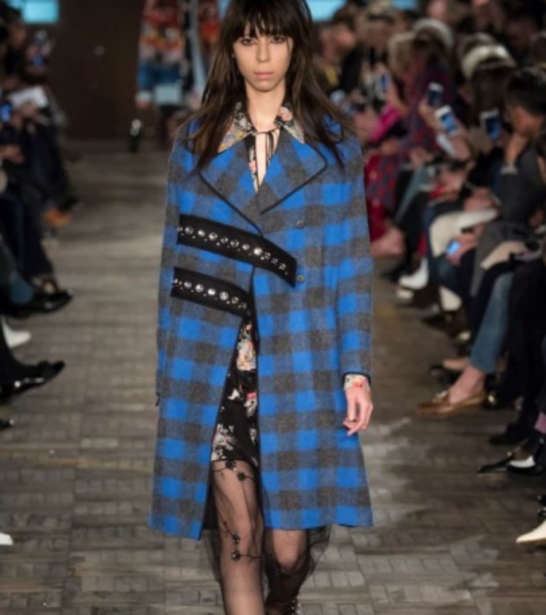 N21 체크 알파카 모직코트 55-66 상품이미지1