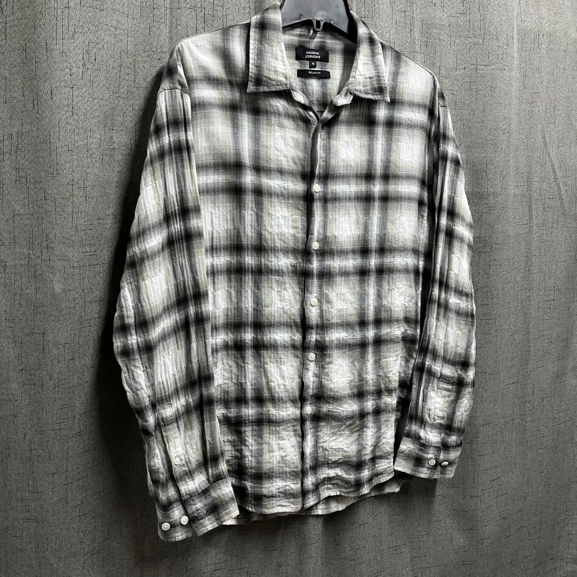 무신사 스탠다드 체크 셔츠 M RELAX FIT 오버핏 상품이미지2
