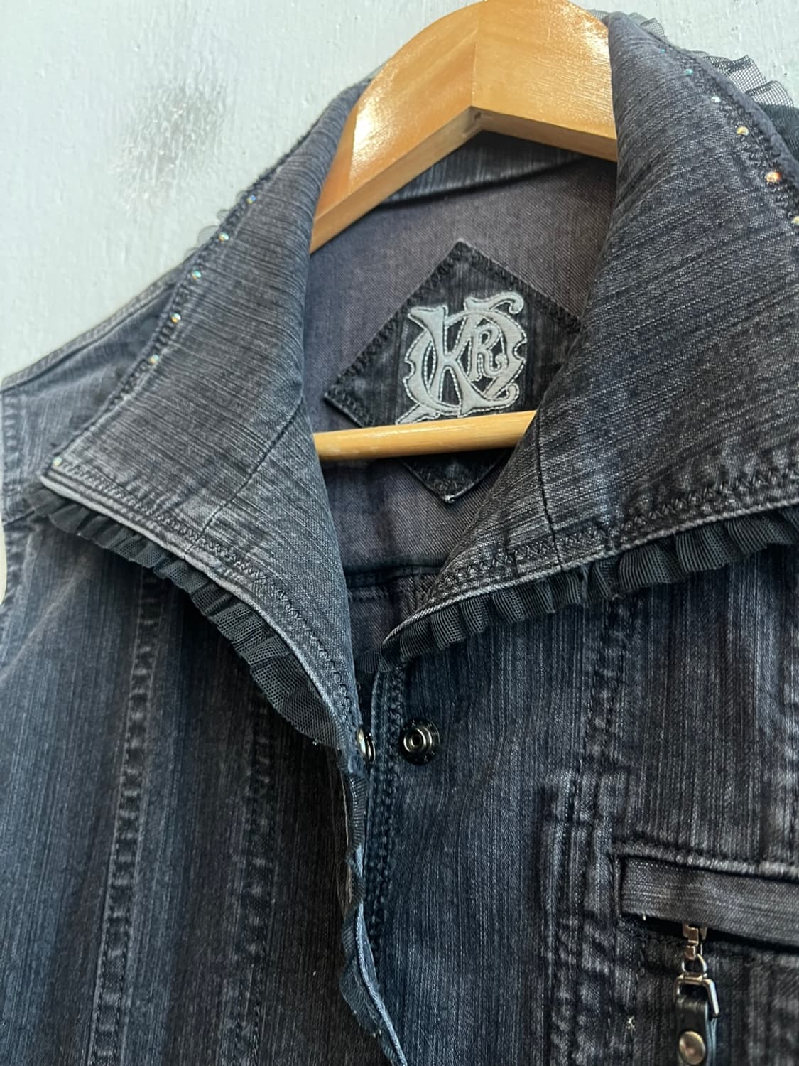 Kaoryinu y2k 레이스 베스트 우먼즈 Made in JAPAN 상품이미지3