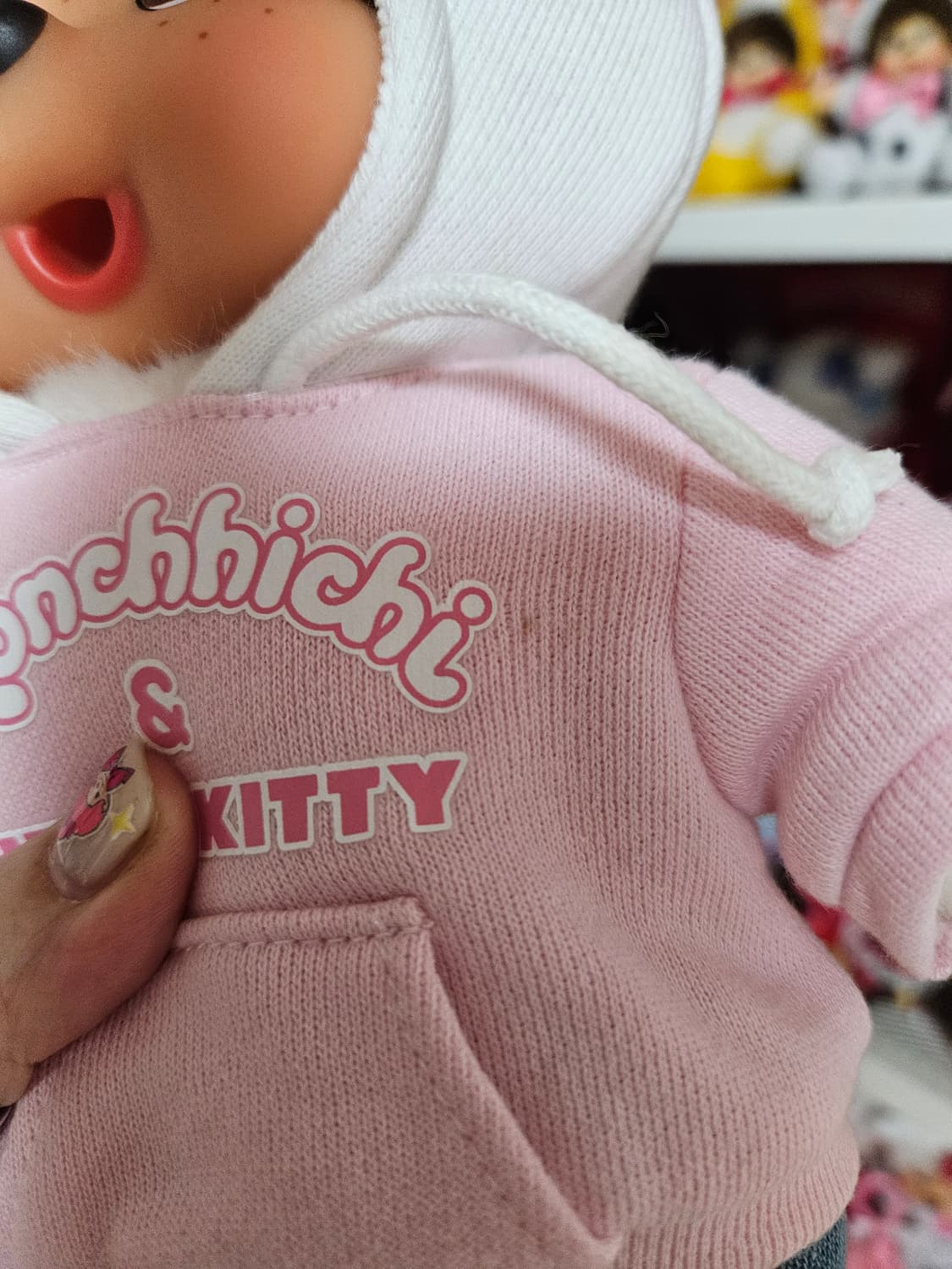 몬치치 키티 콜라보 인형 핑크 후드티 상품이미지4