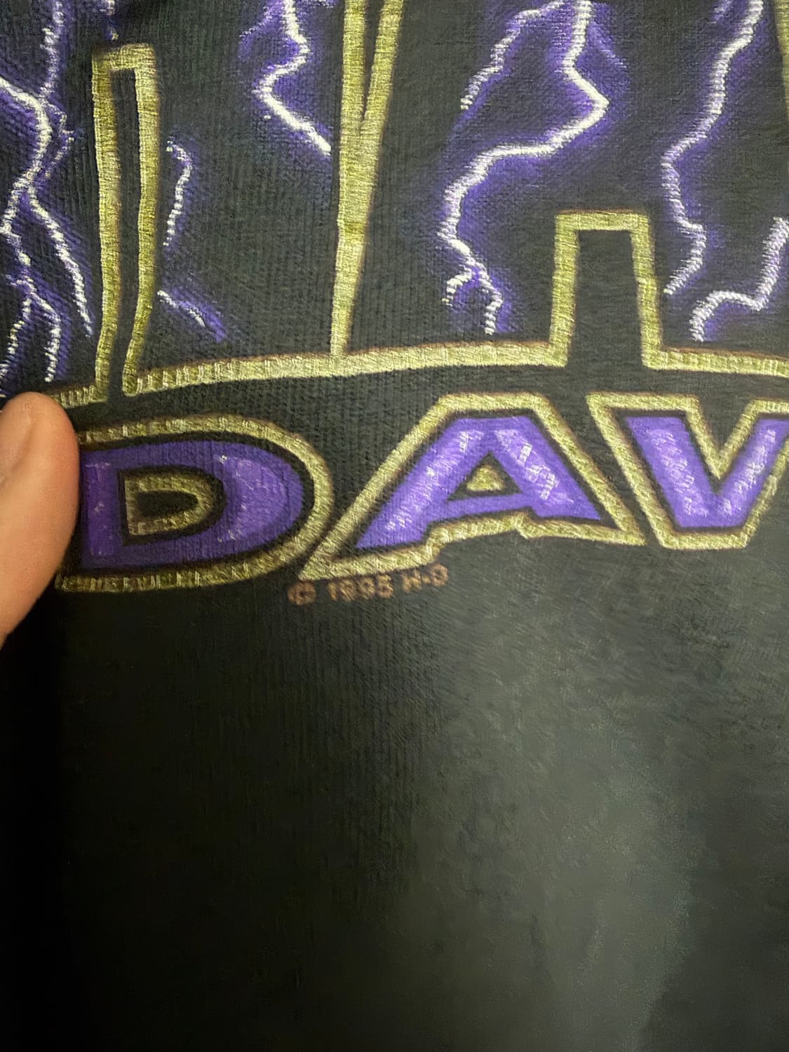 [L] 90s 할리데이비슨 빈티지 롱슬리브 라이트닝 번개 USA 상품이미지5