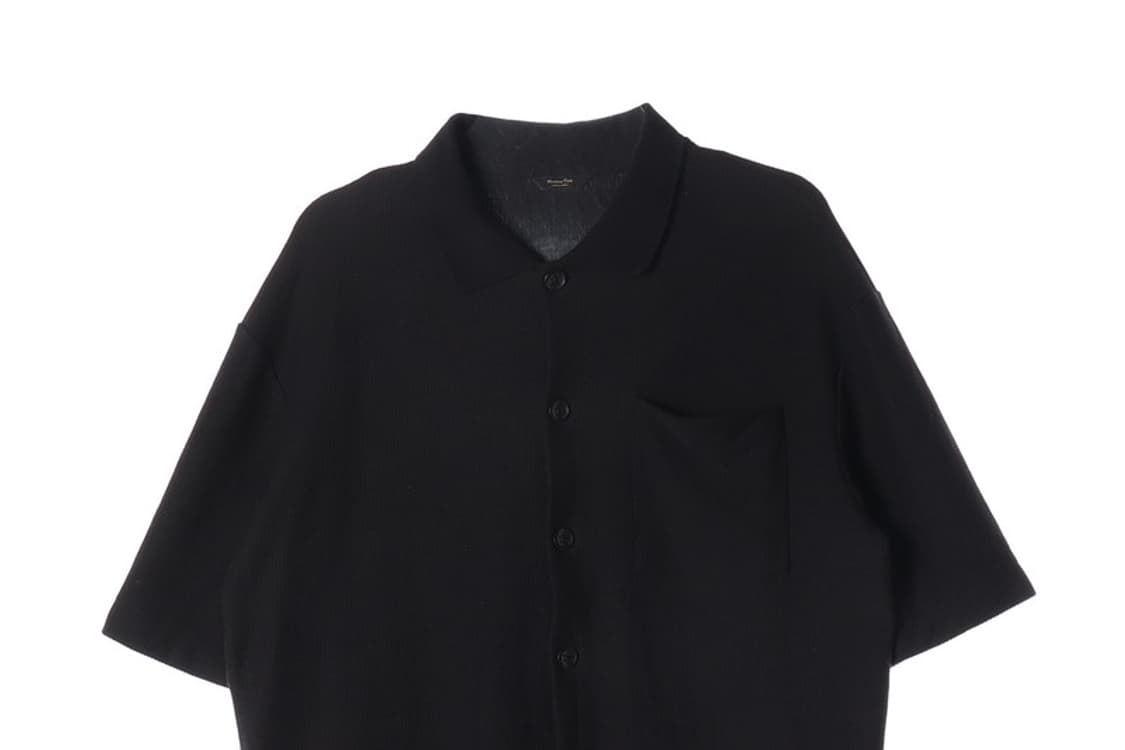 마시모두띠 블랙 텍스처 코튼 반팔 셔츠 상품이미지3