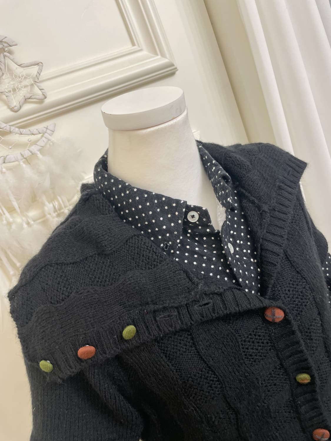 black mori twist half collar cardigan 상품이미지8