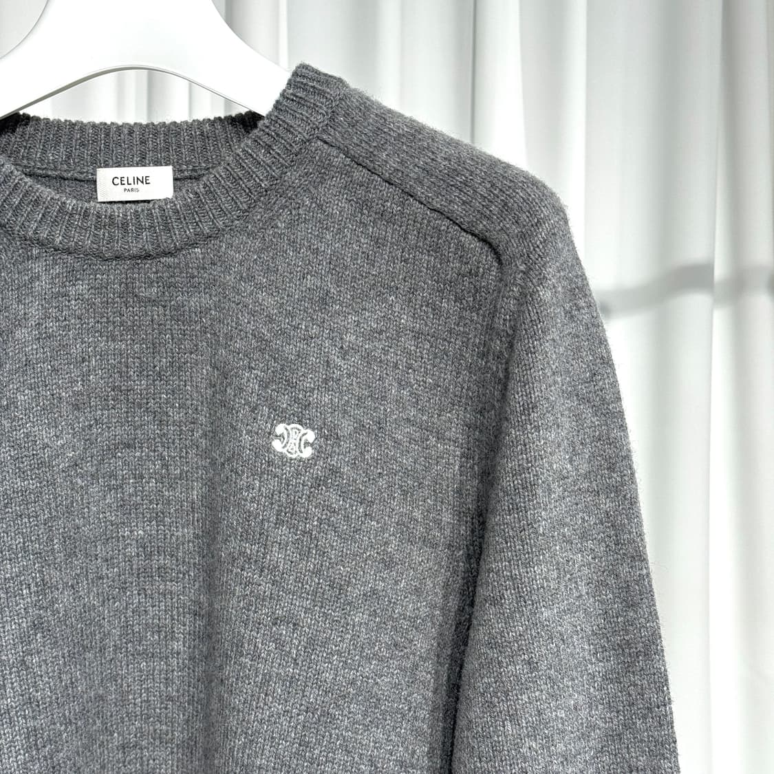 [정품] 셀린느 트리옹프 울 크루넥 스웨터 니트 L  상품이미지2