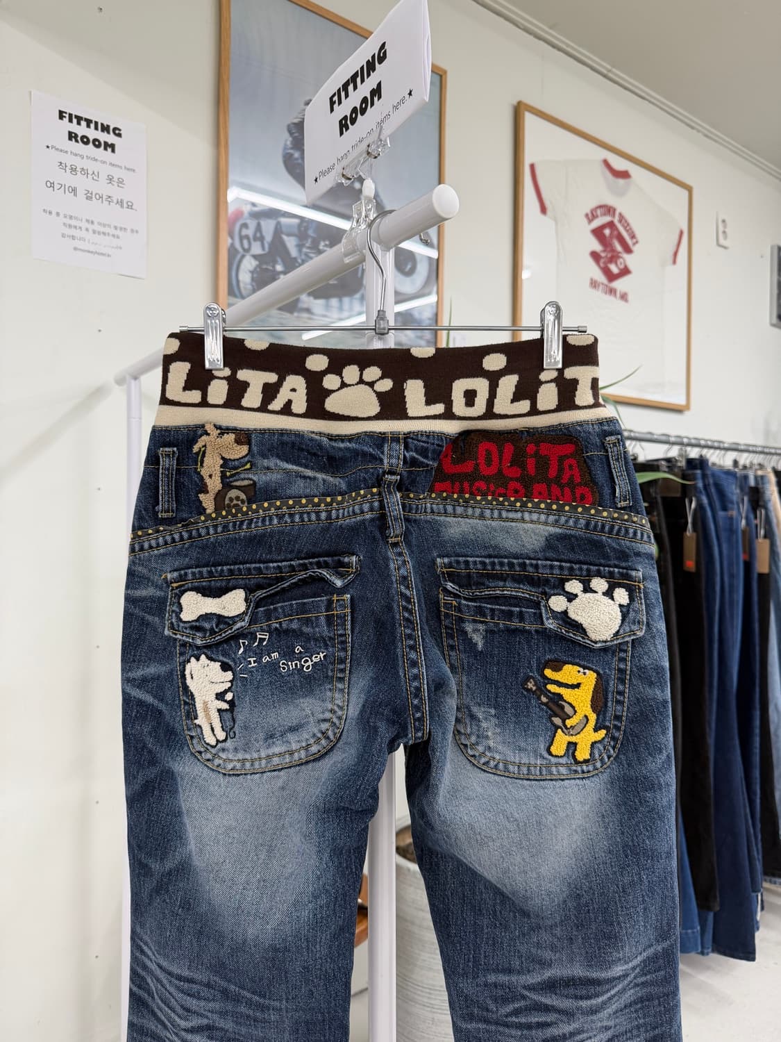 일본빈티지 y2k 패치 워시드 데님팬츠 상품이미지8