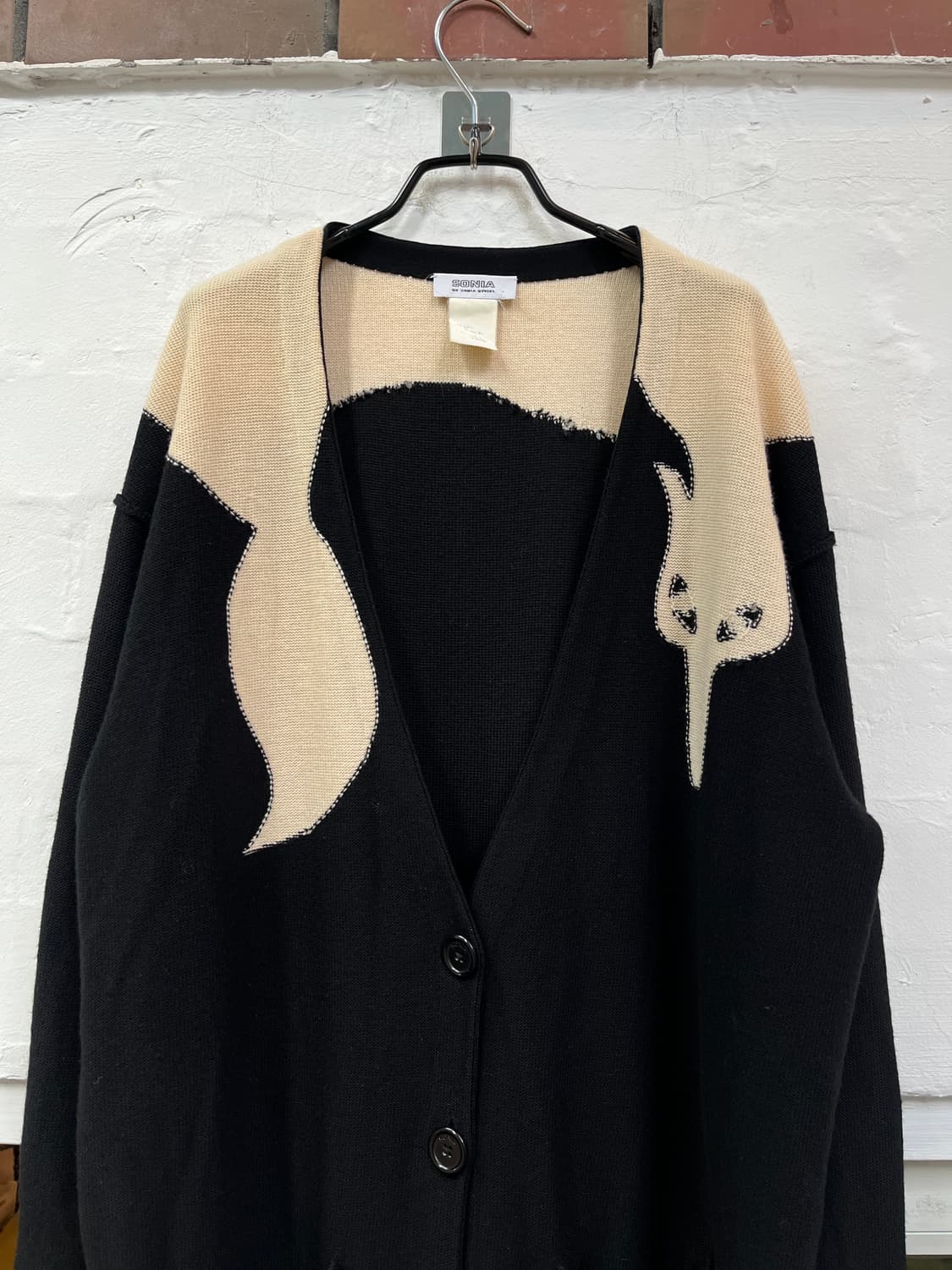 Sonia Rykiel 울 블랙 가디건 L 상품이미지3