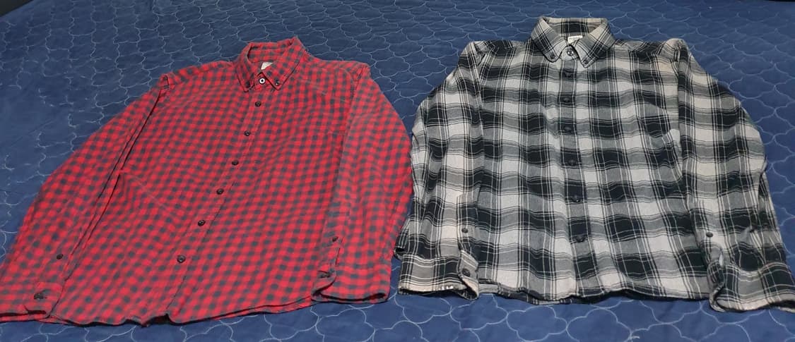 폴햄 플란넬 체크셔츠 (레드,블랙) 100 2개 상품이미지1