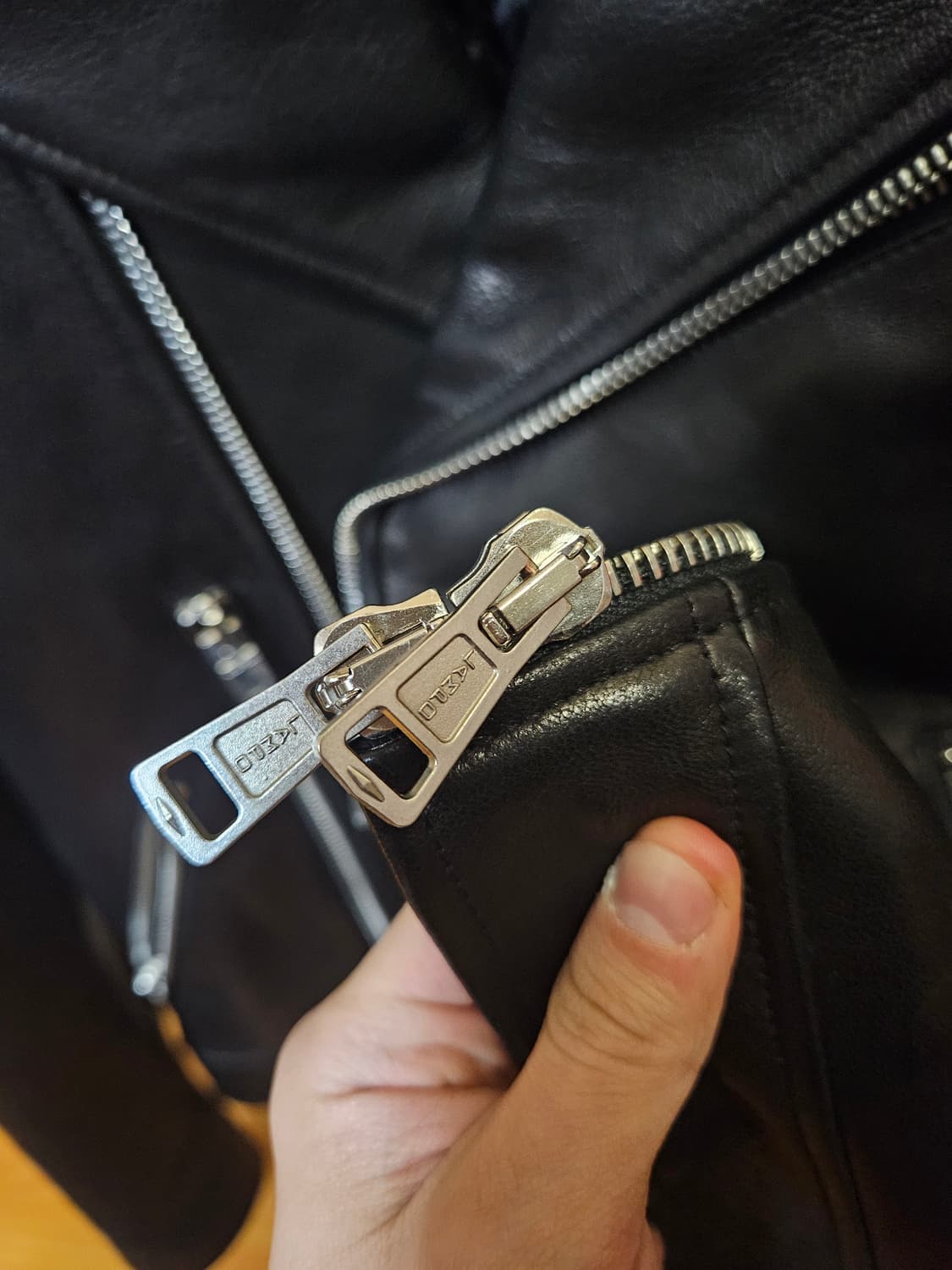 44) 느와르 라르메스 BLACK LABEL 블랙라벨 더블라이더 가죽 레 상품이미지3