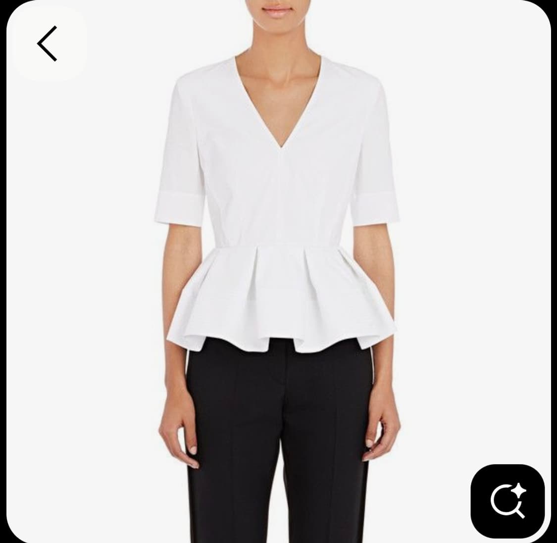 새상품 발렌시아가(Balenciaga)의 V넥 페플럼 헴 탑입 상품이미지1