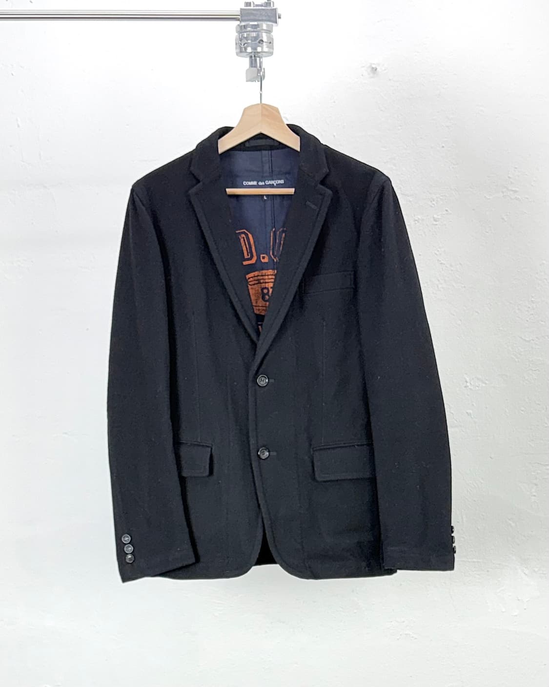 꼼데가르송 옴므 ad 2006 라이닝 풋볼 블랙 2b 블레이저 자켓 상품이미지1