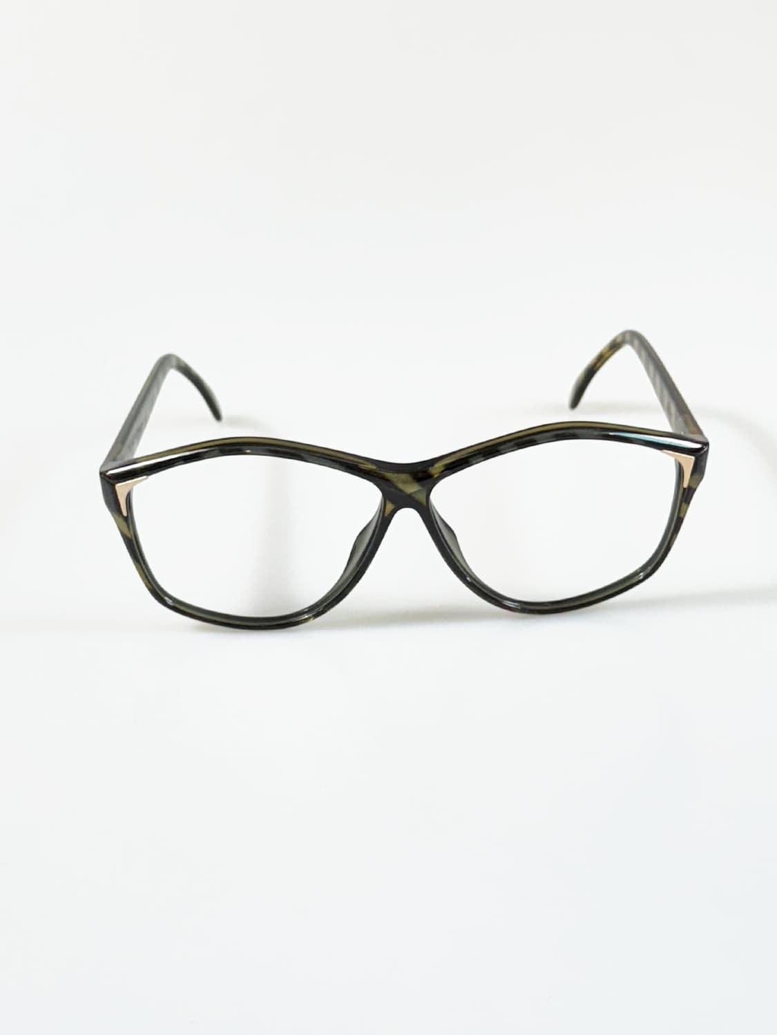 90s TALENT 오버사이즈 스퀘어 스트라이프 뿔테 빈티지 안경 상품이미지1