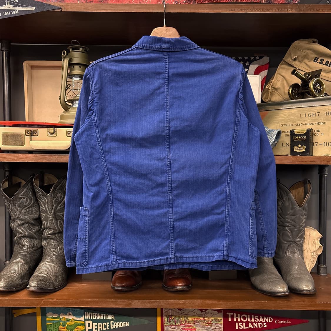 60~70s 피오니어 오리지널 프렌치 워크 자켓 헤링본 트윌 N800 상품이미지2