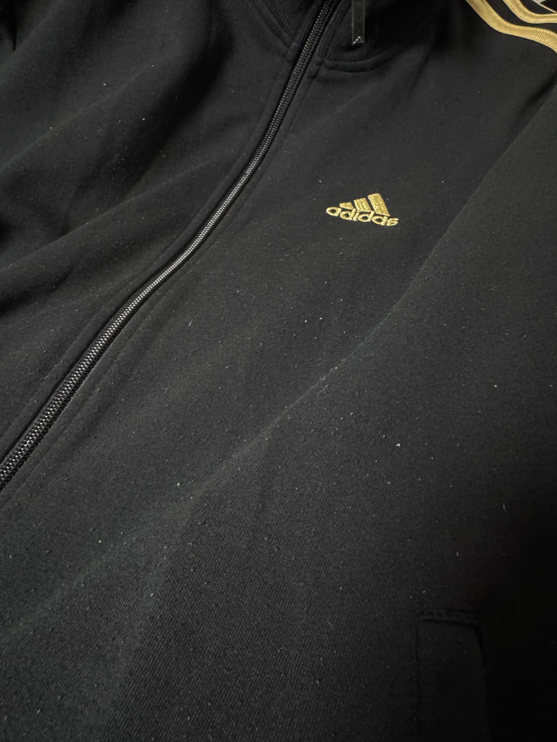 아디다스 블랙/골드 삼선 집업 XL 상품이미지9
