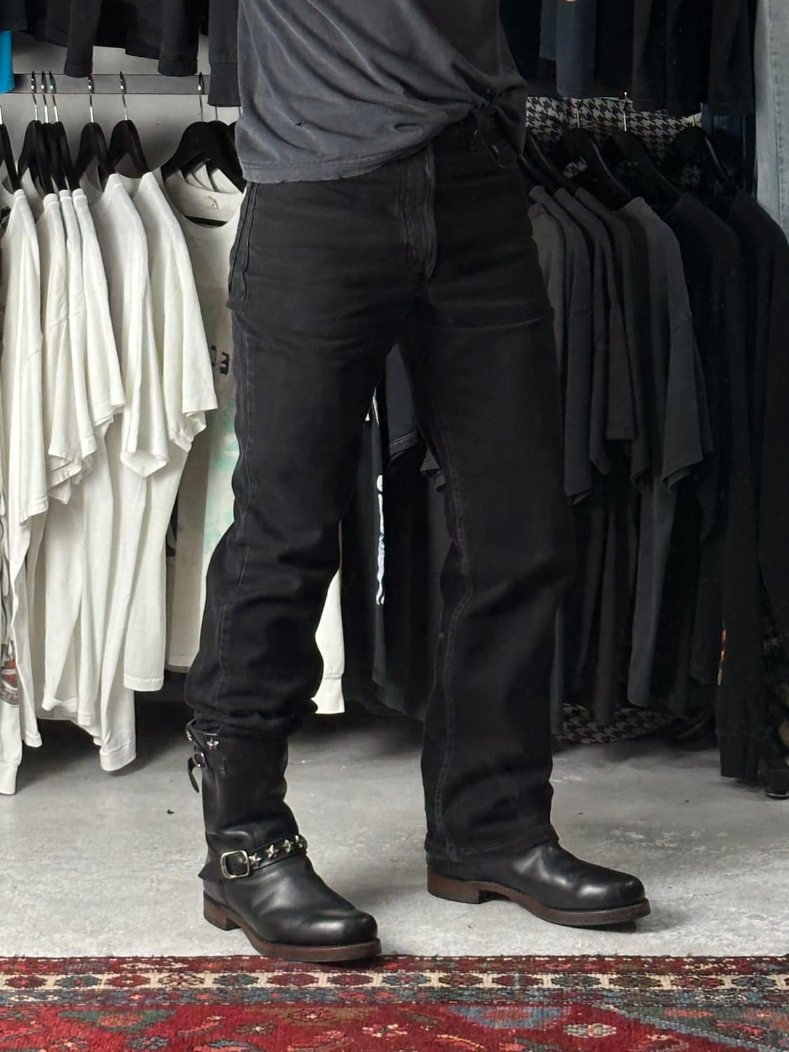 OG USA Made FRYE 풀그레인 스터드 엔지니어 부츠 상품이미지10
