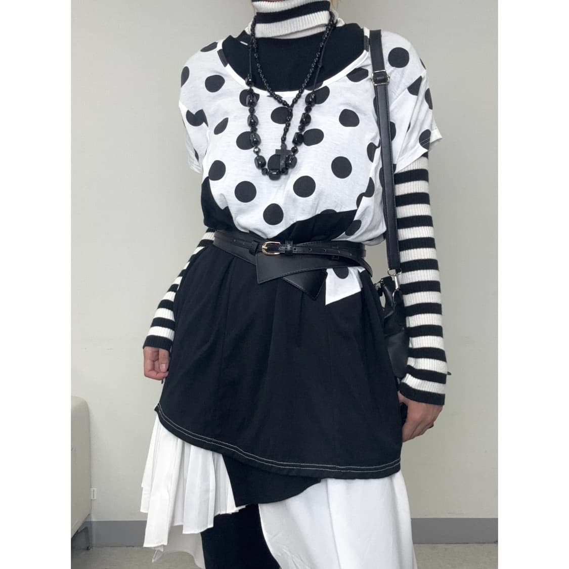 빈티지 도트 반팔 원피스 상품이미지1