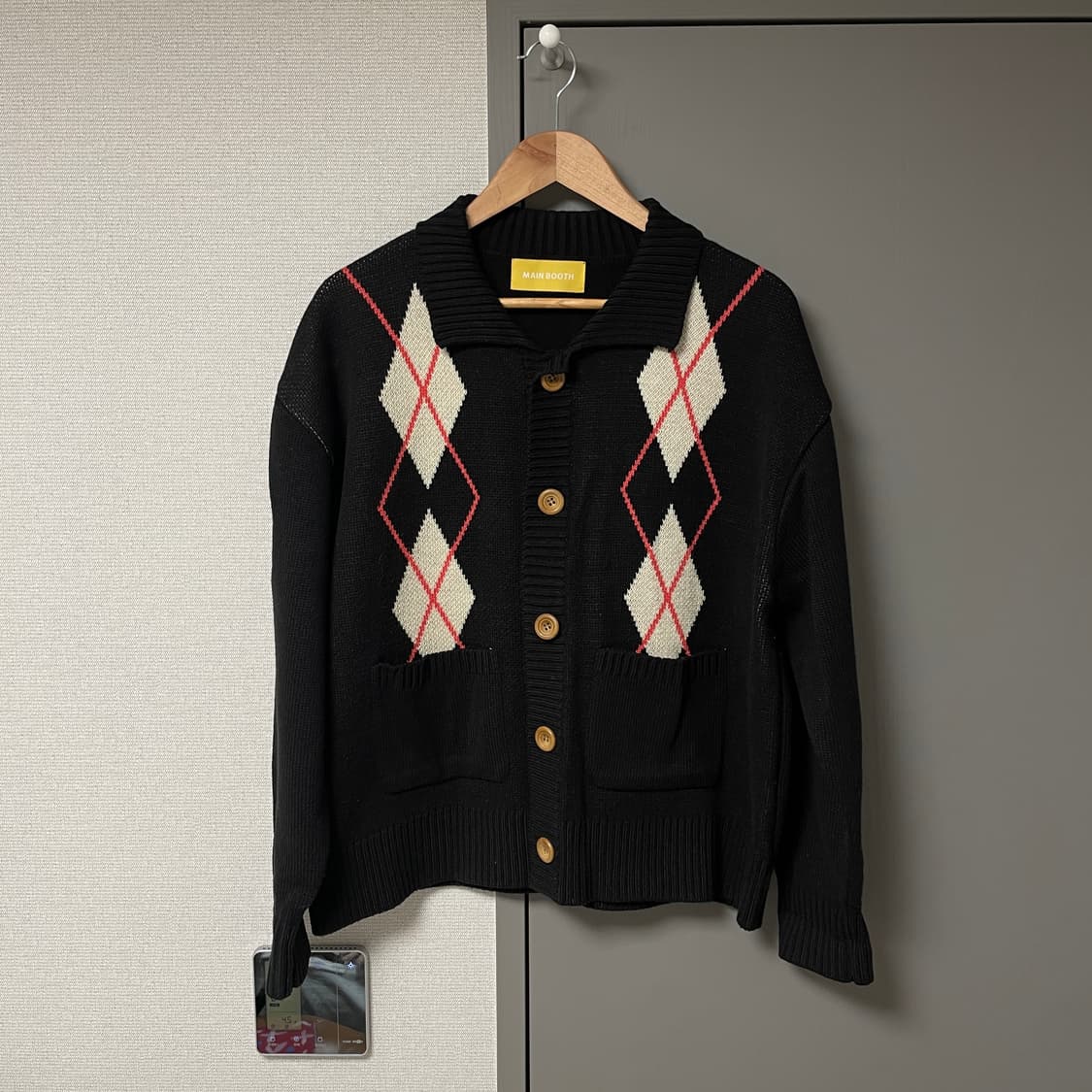 메인부스 Argyle Cardigan(BLACK) 상품이미지1